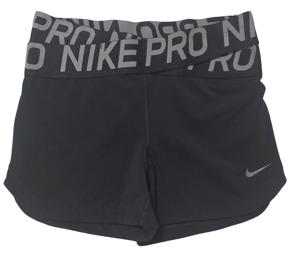 Women's Nike Pro Dri-FIT Crossover Waistband Shorts - Black Size Medium
